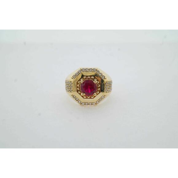 14k Estate Yellow Gold CZ Ring Size 7.75 Vintage Fine Jewelry